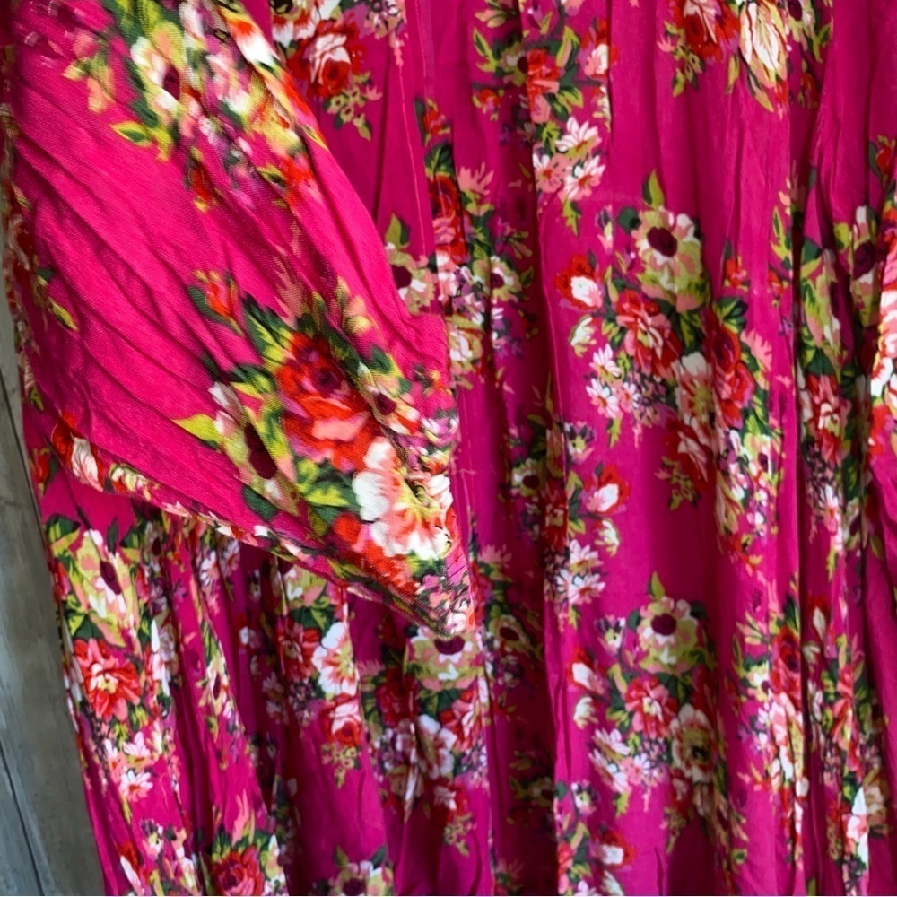 Jodifl Pink Button Neck Floral Tunic Dress - Picture 5 of 6